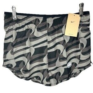 NWT Nike Dri-FIT Icon Clash Tempo Luxe Shorts sz S * Black Gray Running Swoosh